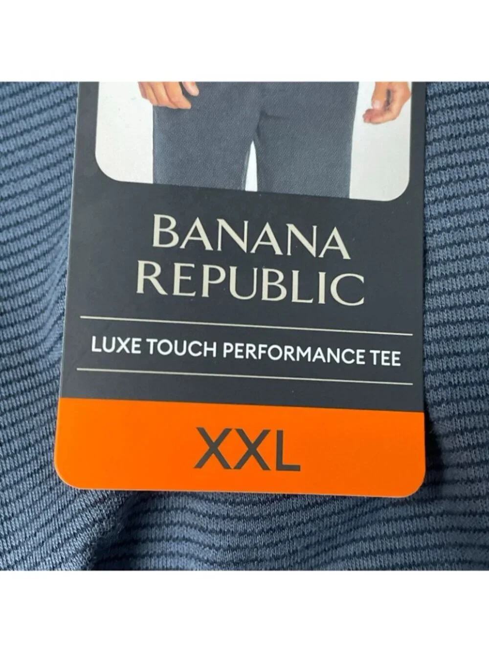 NWT Banana Republic Men's XXL Luxe Touch Performance Tee Gray Striped  i2119